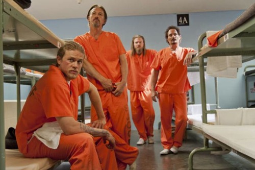 SONS OF ANARCHY Laying Pipe -- Episode 503 (Airs Tuesday, September 25, 10:00 pm e/p) -- Pictured: (L-R) Charlie Hunnam as Jackson 'Jax' Teller, Tommy Flanagan as Filip 'Chibs' Telford, Ryan Hurst as Ryan 'Opie' Winston, Kim Coates as Alex 'Tig' Trager  -- CR: Prashant Gupta/FX