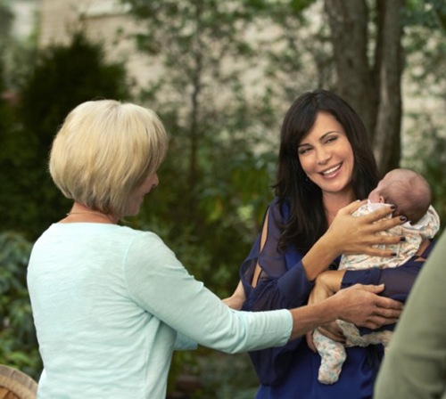 It’s a balancing act for Catherine Bell as she juggles her career and a newborn daughter in the fifth installment of Hallmark Channel’s highest-rated and longest-running original movie series.  