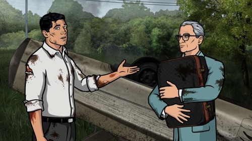 ARCHER: Episode 4 SEASON 4: Midnight Ron (airing Thursday, February 7, 10:00 pm e/p). The beginning of a beautiful hatred between Archer and his new stepfather plays out as the two are chased by gangsters. Pictured: (L-R) Sterling Archer (voice of H. Jon Benjamin), Ron Cadillac (voice of Ron Liebman). FX Network 
