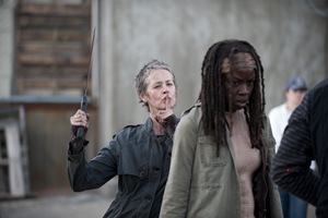 Carol (Melissa Suzanne McBride) and Michonne (Danai Gurira) - The Walking Dead - Season 3, Episode 16 - Photo Credit: Gene Page/AMC