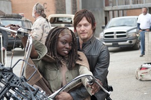 Michonne (Danai Gurira) and Daryl Dixon (Norman Reedus) - The Walking Dead - Season 3, Episode 16 - Photo Credit: Gene Page/AMC