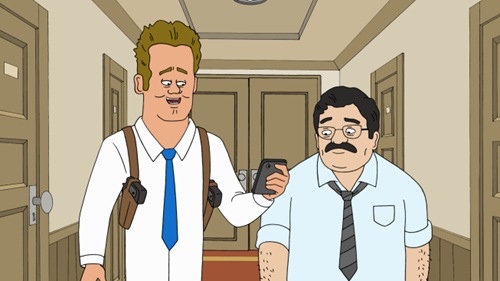 MURDER POLICE: A new animated comedy series that expands the boundaries of the cop show genre as only animation can. From David A. Goodman (FAMILY GUY) and rising writer/animator/performer Jason Ruiz, the series follows dedicated, but inept detective Manny (Jason Ruiz) and his egotistical, bribe-accepting partner, Tommy (Will Sasso, “The Three Stooges,” “MADtv”).  MURDER POLICE ™ and © 2013 TCFFC ALL RIGHTS RESERVED.