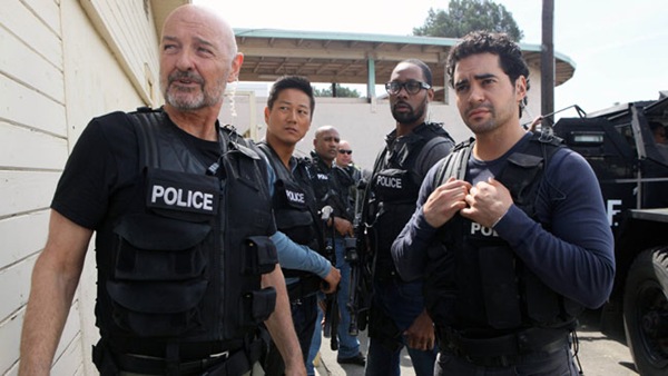 GANG RELATED: In the gritty new action-drama GANG RELATED, Sam Chapel (Terry O'Quinn, L) leads his Task Force Tae Kim (Sung Kang, second from L), Cassius Green (RZA, second from R) and Ryan Lopez (Ramon Rodriguez, R) in the new drama GANG RELATED premiering this fall on FOX. ©2013 Fox Broadcasting Co.  Cr: Patrick Wymore/FOX