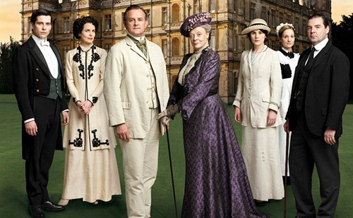 A CARNIVAL FILMS PRODUCTION FOR ITV1.

DOWNTON ABBEY.

COMING SOON.

ITV’s new costume drama series, Downton Abbey, written and created by Oscar-winning writer Julian Fellowes and made by Carnival Films for ITV will star Maggie Smith as Violet, Dowager Countess of Grantham, Hugh Bonneville as Robert, Earl of Grantham and Elizabeth McGovern as Robert’s wife, Cora, Countess of Grantham.  

They will lead an all-star cast, which also includes: Penelope Wilton, Dan Stevens, Michelle Dockery, Jim Carter, Phyllis Logan, Lesley Nicol, Siobhan Finneran, Rob James Collier, Joanne Froggatt and Rose Leslie. 

Set in an Edwardian country house in 1912, Downton Abbey will portray the lives of the Crawley family and the servants who work for them.   

PICTURED :  ROB JAMES-COLLIER as Thomas, MAGGIE SMITH as Violet, HUGH BONNEVILLE as Robert Earl Of Grantham, ELIZABETH McGOVERN as Cora, JOANNE FROGGATT as Anna, MICHELLE DOCKERY as Lady Mary Crawley and BRENDAN COYLE as John Bates.

This photograph is (C) ITV Plc/CARNIVAL FILMS and can only be reproduced for editorial purposes directly in connection with the programme or event mentioned above, or ITV plc. Once made available by ITV plc Picture Desk, this photograph can be reproduced once only up until the transmission [TX] date and no reproduction fee will be charged. Any subsequent usage may incur a fee. This photograph must not be manipulated [excluding basic cropping] in a manner which alters the visual appearance of the person photographed deemed detrimental or inappropriate by ITV plc Picture Desk.  This photograph must not be syndicated to any other company, publication or website, or permanently archived, without the express written permission of ITV Plc Picture Desk. Full Terms and conditions are available on the website www.itvpictures.com

Photographer: NICK BRIGGS.


For further information please contact:
patrick.smith@itv.com