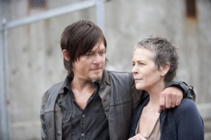 Daryl Dixon (Norman Reedus) and Carol (Melissa Suzanne McBride) - The Walking Dead _ Season 4, Episode 1 - Photo Credit: Gene Page/AMC