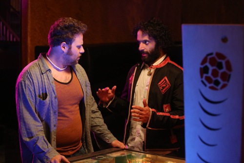 THE LEAGUE Rafi and Dirty Randy -- Episode 504 -- Airs Wednesday, September 25, 10:30 pm e/p) -- Pictured: (L-R) Seth Rogan as Dirty Randy, Jason Mantzoukas as Rafi -- CR: Patrick McElhenney/FXX