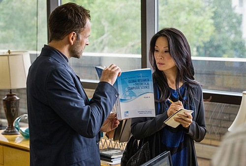 "Solve for X" -- Holmes (Jonny Lee Miller, left) and Watson (Lucy Liu, right) set out to solve a murder when a well-respected mathematician is killed in cold blood, on ELEMENTARY, Thurs. Oct. 3 (10:01 – 11:00 PM, ET/PT) on the CBS Television Network. Photo: Mark Schafer /CBS ©2013 CBS Broadcasting, Inc. All Rights Reserved