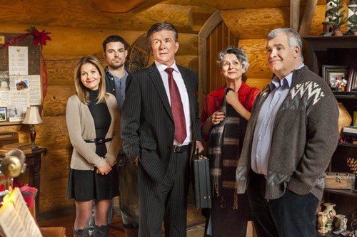 When a family owned ski lodge is sold to a hotel conglomerate, a driven hotel executive must decide if she should follow the company orders to transform the lodge into a modern winter hot spot, or embrace her newfound holiday spirit and keep its Christmas traditions alive.  Photo: Jesse Hutch, Candace Cameron Bure, Alan Thicke, Gabrielle Rose, Dan Willmott