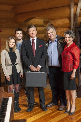 When a family owned ski lodge is sold to a hotel conglomerate, a driven hotel executive must decide if she should follow the company orders to transform the lodge into a modern winter hot spot, or embrace her newfound holiday spirit and keep its Christmas traditions alive.  Photo: Candace Cameron Bure, Jesse Hutch, Alan Thicke, Dan Willmott, Gabrielle Rose