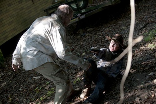 Walker and Carl Grimes (Chandler Riggs) - The Walking Dead _ Season 4, Episode 9 - Photo Credit: Gene Page/AMC